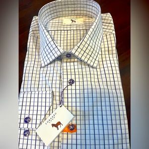 Lorenzo Uomo Men’s Trim Fit Dress Shirt 17.5 34/35 Nordstrom $135